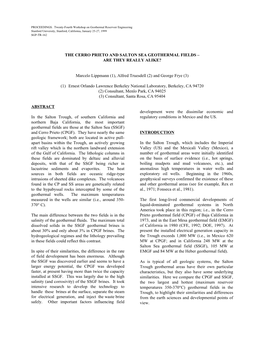 The Cerro Prieto and Salton Sea Geothermal Fields – Are They Really Alike?