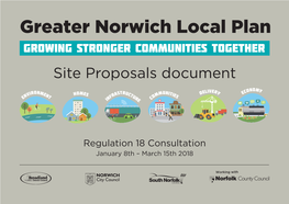Greater Norwich Local Plan Growing Stronger Communities Together Site Proposals Document