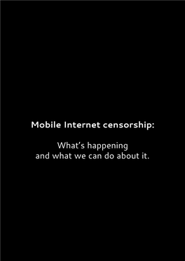 Mobile Censorship: What's Happening and What We Can Do About