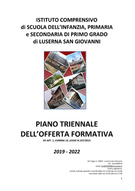 Piano Triennale Dell'offerta Formativa