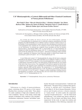 3',8''-Biisokaempferide, a Cytotoxic Biflavonoid and Other Chemical