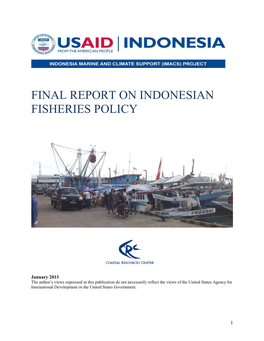 Final Report on Indonesian Fisheries Policy