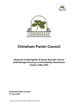 To Read Chineham Parish Council's Earlier Feeback