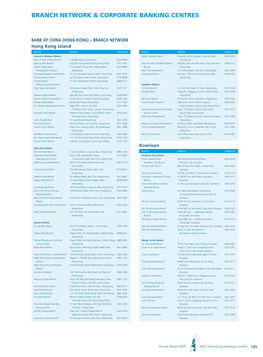 Branch Network & Corporate Banking Centres