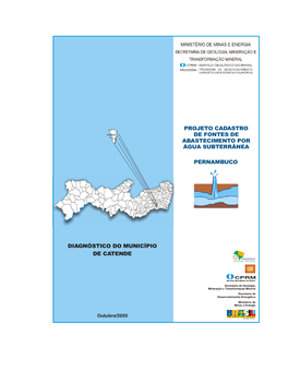 Diagnóstico Do Município De Catende Pernambuco Projeto Cadastro De Fontes De Abastecimento Por Água Subterrânea