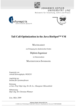 Tail Call Optimization in the Java Hotspot™ VM