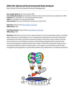 Advanced Environmental Data Analysis Bren School of Environmental Science & Management