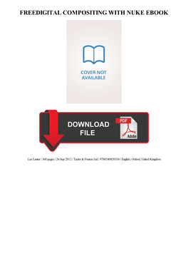 Digital Compositing with Nuke Free Ebook