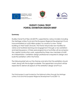 Dudley Canal Trust Portal Exhibition Design Brief