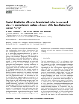 Spatial Distribution of Benthic Foraminiferal