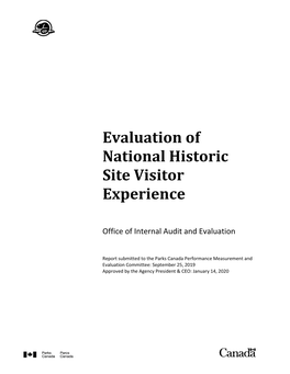 Evaluation of National Historic Site Visitor Experience
