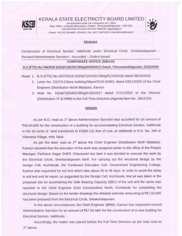 KERALA STATE ELECTRICITY BOARD LIMITED Incorporated Under the Companies Act, 1956) KSEB Reg