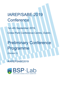 IAREP/SABE 2019 Conference Preliminary Conference Programme