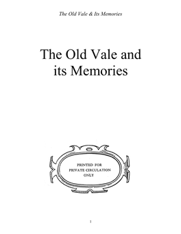 The Old Vale and Its Memories