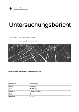 Untersuchungsbericht Zugkollision, Leese-Stolzenau