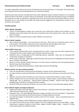 Historical Summary & Timeline Periods