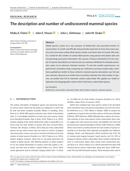 The Description and Number of Undiscovered Mammal Species