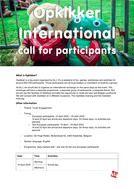 Call for Participants