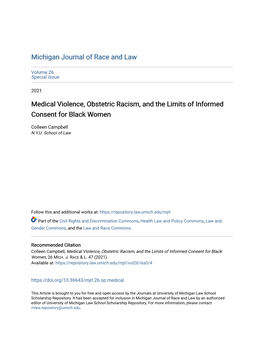 Medical Violence, Obstetric Racism, and the Limits of Informed Consent for Black Women