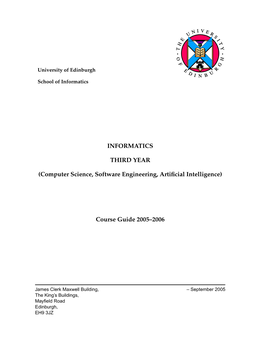 INFORMATICS THIRD YEAR (Computer Science, Software