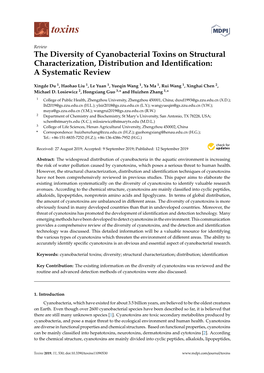 The Diversity of Cyanobacterial Toxins on Structural Characterization, Distribution and Identiﬁcation: a Systematic Review