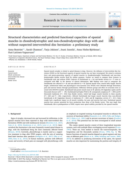 Research in Veterinary Science 123 (2019) 204–215