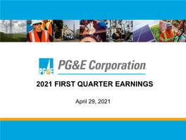 PG&E Corporation 2021 First Quarter Earnings