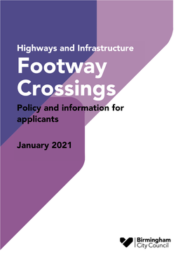 Footway Crossing Policy
