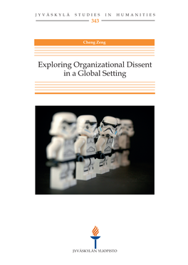 Exploring Organizational Dissent in a Global Setting JYVÄSKYLÄ STUDIES in HUMANITIES 343