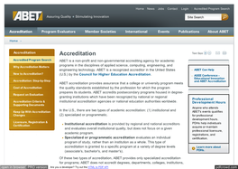 ABET Is a Non-Profit and Non-Governmental Accrediting Agency for Academic