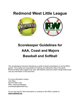 Scorekeeper Guidelines, Tips and Responsibilities