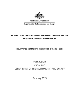 House of Representatives Standing Committee on the Environment and Energy