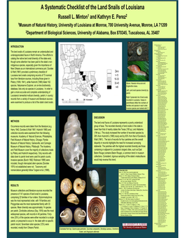 A Systematic Checklist of the Land Snails of Louisiana Russell L