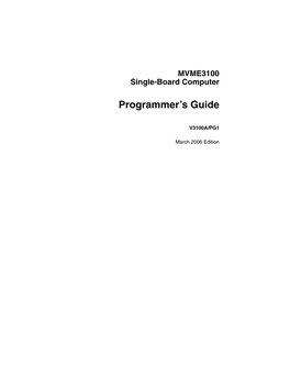 MVME3100 Single-Board Computer Programmer's Reference Guide