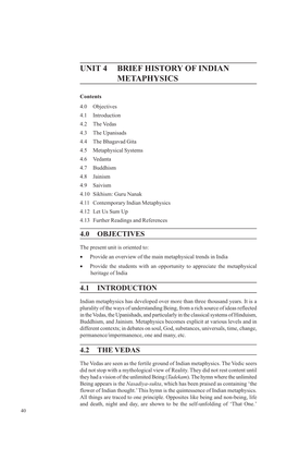 Unit 4 Brief History of Indian Metaphysics