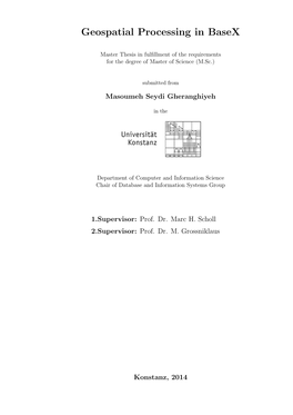 Geospatial Processing in Basex