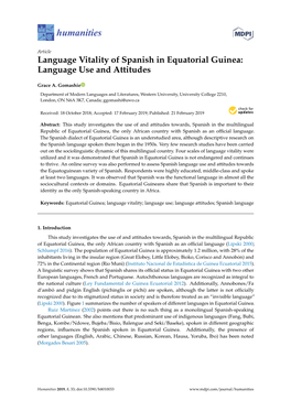 Language Vitality of Spanish in Equatorial Guinea: Language Use and Attitudes