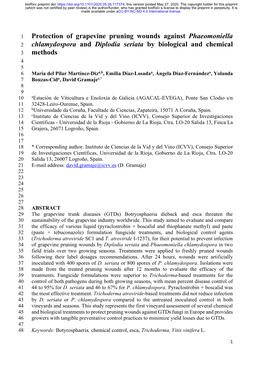 Protection of Grapevine Pruning Wounds Against Phaeomoniella