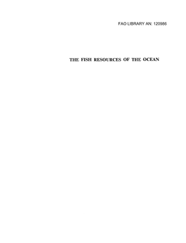 The Fish Resources of the Ocean