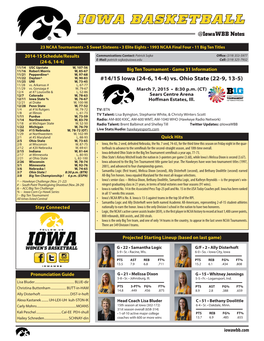 IOWA BASKETBALL @Iowawbb Notes