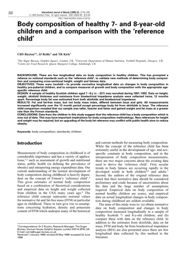 Body Composition of Healthy 7- and 8-Year-Old Children and a Comparison with the `Reference Child'