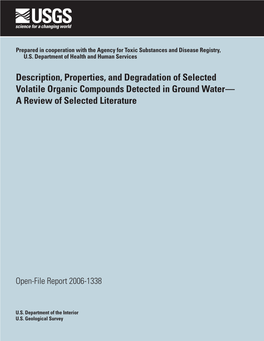 Description, Properties, and Degradation of Selected Volatile Organic Compounds Detected in Ground Water — a Review of Selected Literature
