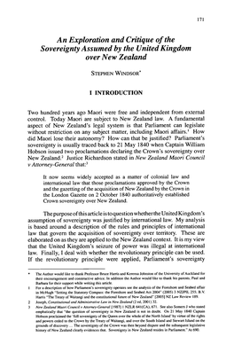 An Exploration and Critique of the Sovereignty Assumed by the United Kingdom Over New Zealand