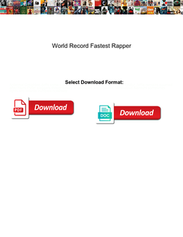 World Record Fastest Rapper