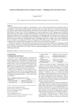 Analysis of Shop Sign Colors in Joong-Gu, Seoul—Nadulgage and Convenience Stores