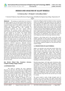 Design and Analysis of Alloy Wheels