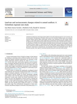 Land-Use and Socioeconomic Changes Related to Armed Conflicts