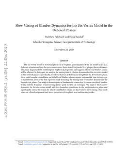 Slow Mixing of Glauber Dynamics for the Six-Vertex Model in the Ordered Phases
