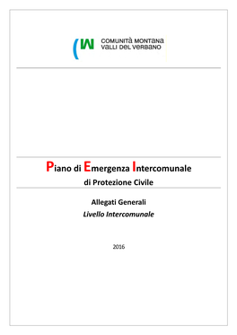 Piano Di Emergenza Intercomunale Di Protezione Civile