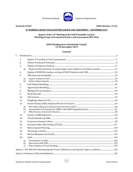 Scientific Council WG-ESA Report, 2019